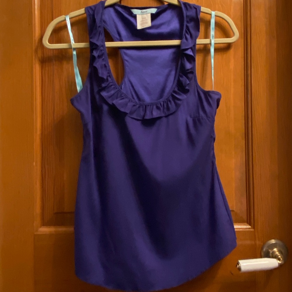 Silk Marciano Tank with Ruffle Detail XS